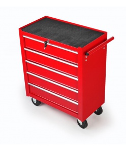 Montážní servisní dílenský vozík na nářadí 5 ZÁSUVEK s klíčem