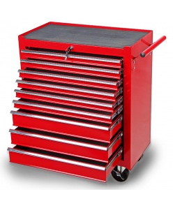 Montážní servisní dílenský vozík na nářadí 9 ZÁSUVEK - červený