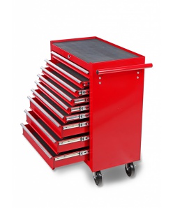 Montážní servisní dílenský vozík na nářadí 9 ZÁSUVEK - červený