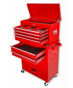 Montážní servisní dílenský vozík na nářadí 8 ZÁSUVEK červený 2 dílný