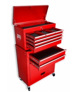 Montážní servisní dílenský vozík na nářadí 8 ZÁSUVEK červený 2 dílný