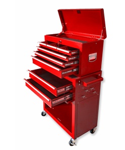 Montážní servisní dílenský vozík na nářadí 8 ZÁSUVEK červený 2 dílný