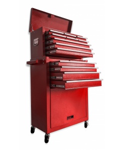 Montážní servisní dílenský vozík na nářadí 13 ZÁSUVEK červený 2 dílný
