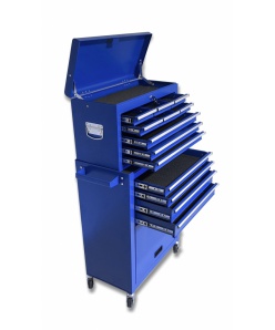 Montážní servisní dílenský vozík na nářadí 13 ZÁSUVEK modrý 2 dílný