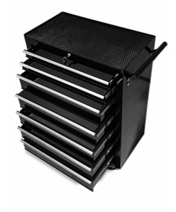 Montážní servisní dílenský vozík na nářadí 7 ZÁSUVEK - černý vyšší