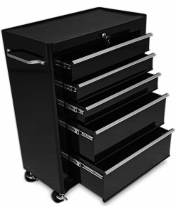 Montážní servisní dílenský vozík na nářadí 5 ZÁSUVEK - černý vyšší