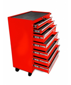 Montážní servisní dílenský vozík na nářadí 7 ZÁSUVEK - červený vyšší